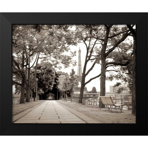 Promenade et Tour Eiffel - 1 Black Modern Wood Framed Art Print by Blaustein, Alan