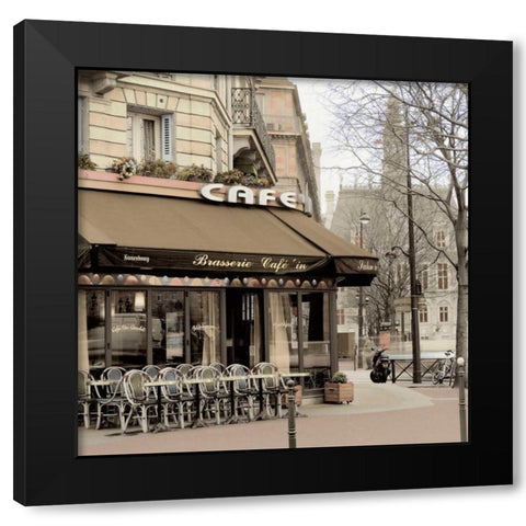 Brasserie Paris - 1 Black Modern Wood Framed Art Print with Double Matting by Blaustein, Alan