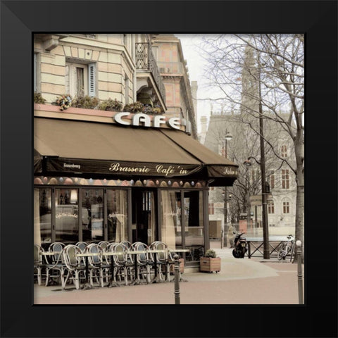 Brasserie Paris - 1 Black Modern Wood Framed Art Print by Blaustein, Alan