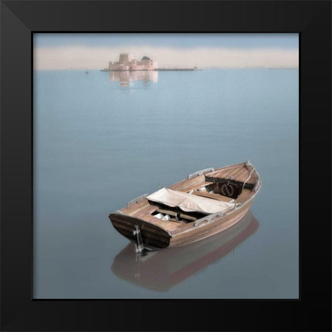Mediterranean Boat #4 Black Modern Wood Framed Art Print by Blaustein, Alan