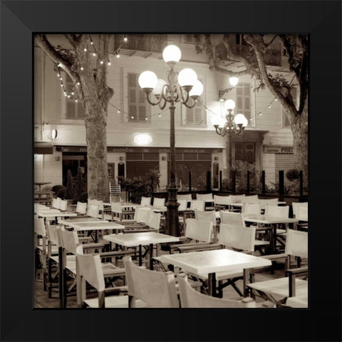 Cote dAzur Cafe - 1 Black Modern Wood Framed Art Print by Blaustein, Alan