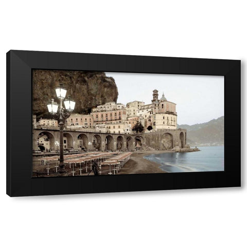Atrani Caffe - 5A Horizontal Black Modern Wood Framed Art Print with Double Matting by Blaustein, Alan
