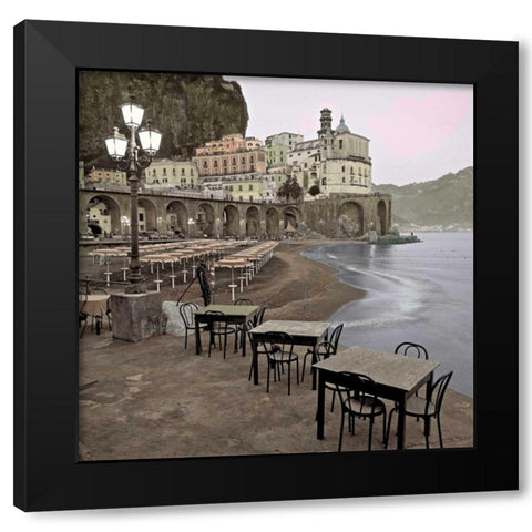 Atrani Caffe - 5 Black Modern Wood Framed Art Print by Blaustein, Alan
