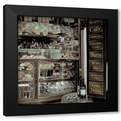 Veneto Caffe - 3 Black Modern Wood Framed Art Print with Double Matting by Blaustein, Alan