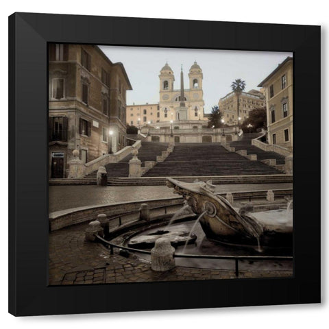 Spanish Steps Rome - 1 Black Modern Wood Framed Art Print by Blaustein, Alan