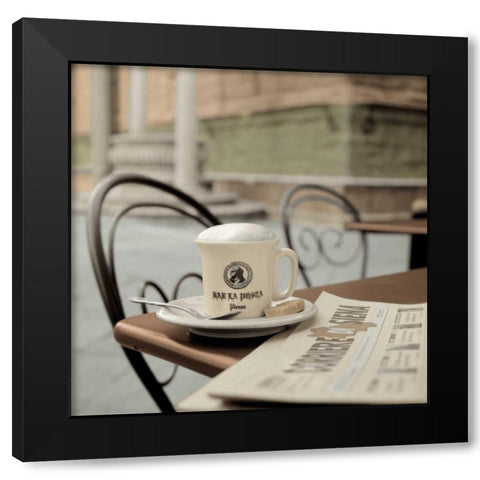 Bar La Posta Pienza - 1 Black Modern Wood Framed Art Print with Double Matting by Blaustein, Alan