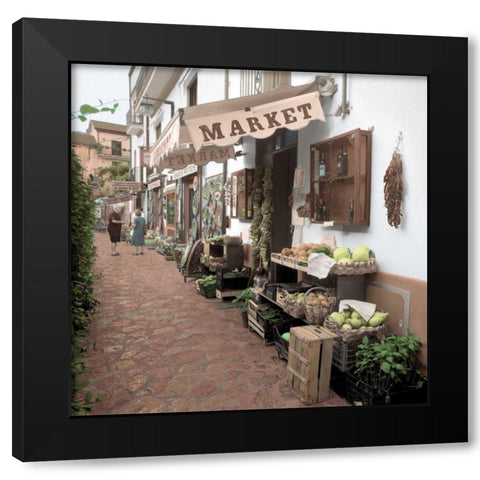 Ravello Market - 1 Black Modern Wood Framed Art Print with Double Matting by Blaustein, Alan