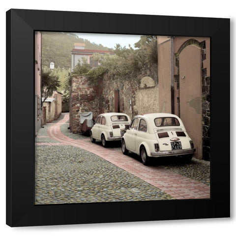 Fiat 500s Black Modern Wood Framed Art Print by Blaustein, Alan