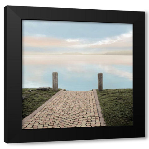 Sunrise Harbor Vista - 1 Black Modern Wood Framed Art Print with Double Matting by Blaustein, Alan