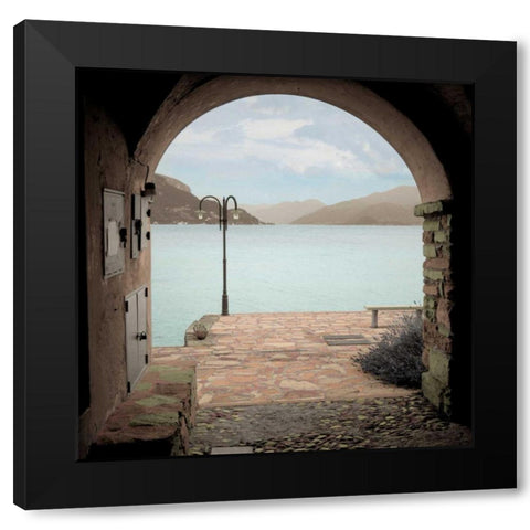 Lakeside Portal Promenade - 1 Black Modern Wood Framed Art Print with Double Matting by Blaustein, Alan