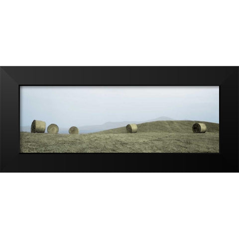 Haystacks Tuscany - 1 Black Modern Wood Framed Art Print by Blaustein, Alan