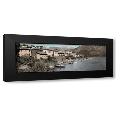 Italian Lake Pano - 1 Black Modern Wood Framed Art Print with Double Matting by Blaustein, Alan
