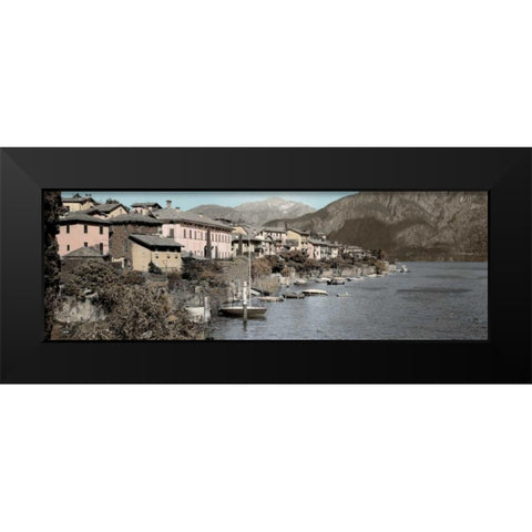 Italian Lake Pano - 1 Black Modern Wood Framed Art Print by Blaustein, Alan