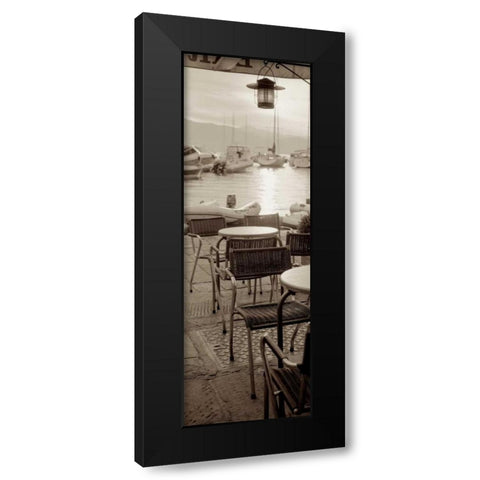 Portofino Caffe - 1 Black Modern Wood Framed Art Print with Double Matting by Blaustein, Alan