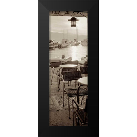Portofino Caffe - 1 Black Modern Wood Framed Art Print by Blaustein, Alan