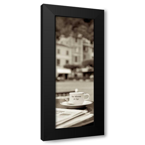 Portofino Caffe - 2 Black Modern Wood Framed Art Print with Double Matting by Blaustein, Alan