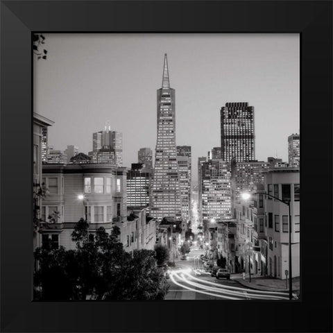 San Francisco Skyline - 1 Black Modern Wood Framed Art Print by Blaustein, Alan