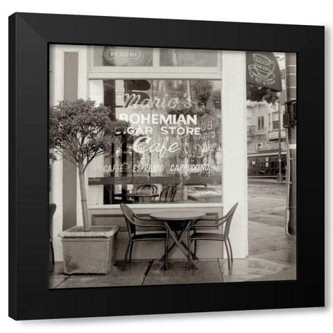 MarioÃ¢â‚¬â„¢s Cigar Store - 3 Black Modern Wood Framed Art Print by Blaustein, Alan
