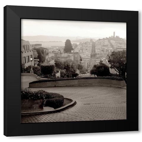 Lombard Street - 1 Black Modern Wood Framed Art Print with Double Matting by Blaustein, Alan