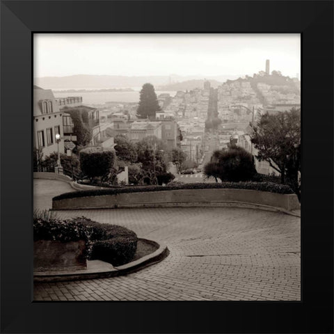 Lombard Street - 1 Black Modern Wood Framed Art Print by Blaustein, Alan