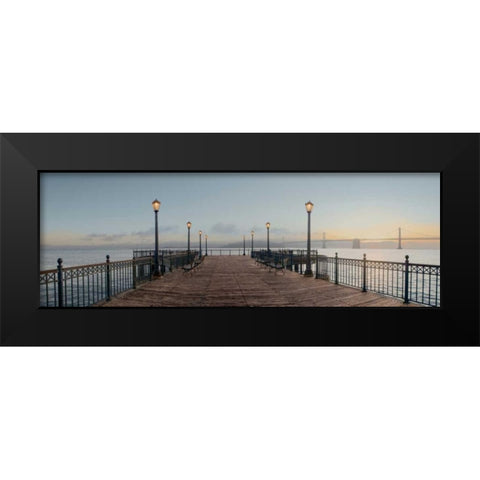 Broadway Pier Pano - 124 Black Modern Wood Framed Art Print by Blaustein, Alan