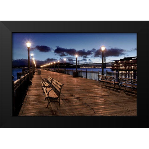 Broadway Pier - 22 Black Modern Wood Framed Art Print by Blaustein, Alan