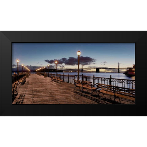 Broadway Pier Pano - 114 Black Modern Wood Framed Art Print by Blaustein, Alan
