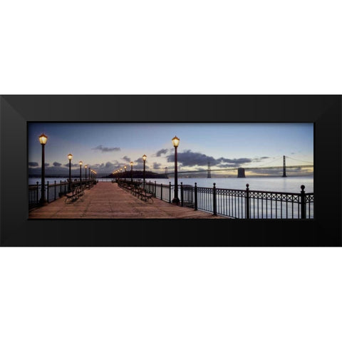 Broadway Pier Pano - 115 Black Modern Wood Framed Art Print by Blaustein, Alan