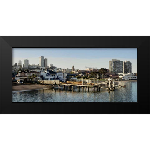 Aquatic Park Pano - 127 Black Modern Wood Framed Art Print by Blaustein, Alan