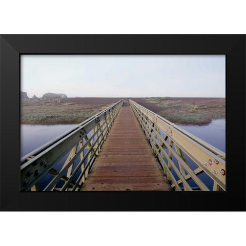 Lagoon Bridge - 1 Black Modern Wood Framed Art Print by Blaustein, Alan