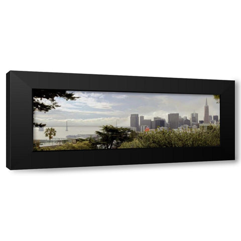 SF Skyline Pano - 110 Black Modern Wood Framed Art Print with Double Matting by Blaustein, Alan