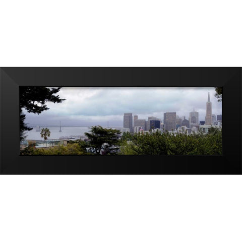 Bay Bridge Pano - 111 Black Modern Wood Framed Art Print by Blaustein, Alan