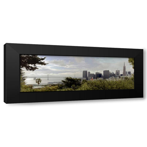 SF Skyline Pano - 109 Black Modern Wood Framed Art Print by Blaustein, Alan