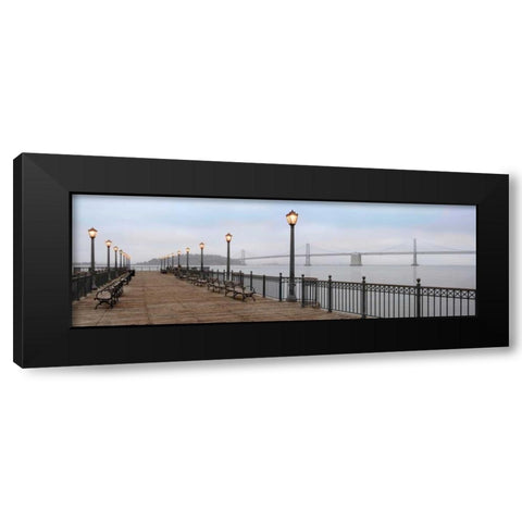 Broadway Pier Pano - 112 Black Modern Wood Framed Art Print with Double Matting by Blaustein, Alan