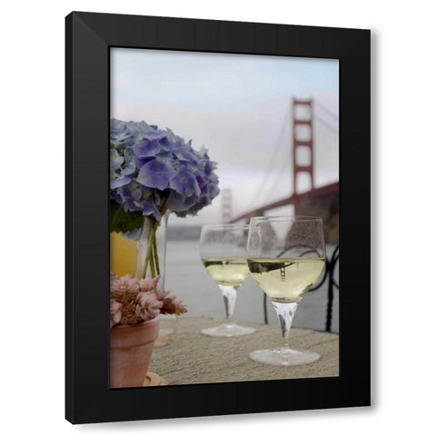 Dream Cafe Golden Gate Bridge - 4 Black Modern Wood Framed Art Print with Double Matting by Blaustein, Alan
