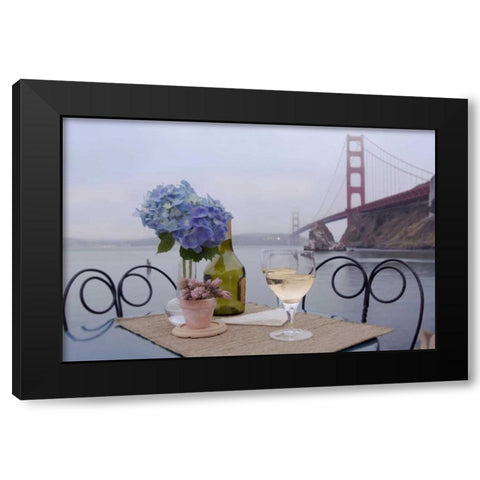 Dream Cafe Golden Gate Bridge - 3 Black Modern Wood Framed Art Print with Double Matting by Blaustein, Alan