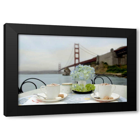 Dream Cafe Golden Gate Bridge - 5 Black Modern Wood Framed Art Print with Double Matting by Blaustein, Alan