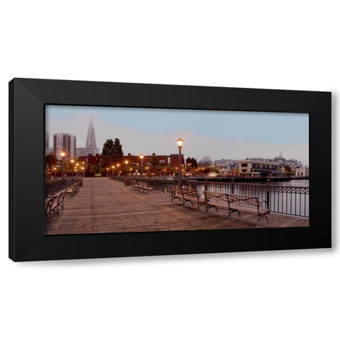 Broadway Pier Pano - 113 Black Modern Wood Framed Art Print by Blaustein, Alan