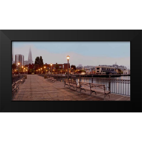 Broadway Pier Pano - 113 Black Modern Wood Framed Art Print by Blaustein, Alan
