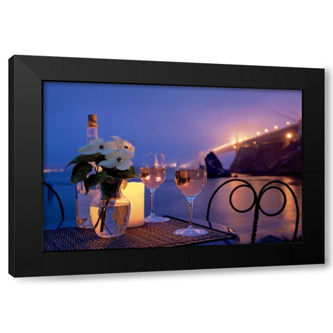 Dream Cafe Golden Gate Bridge - 7 Black Modern Wood Framed Art Print with Double Matting by Blaustein, Alan
