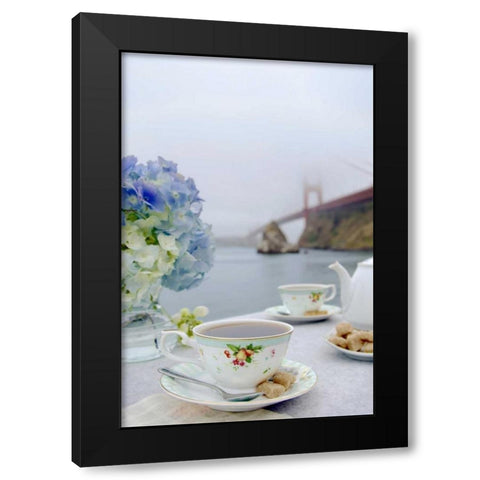 Dream Cafe Golden Gate Bridge - 12 Black Modern Wood Framed Art Print with Double Matting by Blaustein, Alan