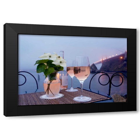 Dream Cafe Golden Gate Bridge - 9 Black Modern Wood Framed Art Print with Double Matting by Blaustein, Alan