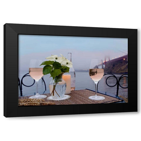 Dream Cafe Golden Gate Bridge - 10 Black Modern Wood Framed Art Print with Double Matting by Blaustein, Alan