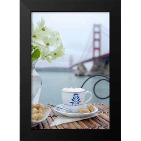 Dream Cafe Golden Gate Bridge - 17 Black Modern Wood Framed Art Print by Blaustein, Alan