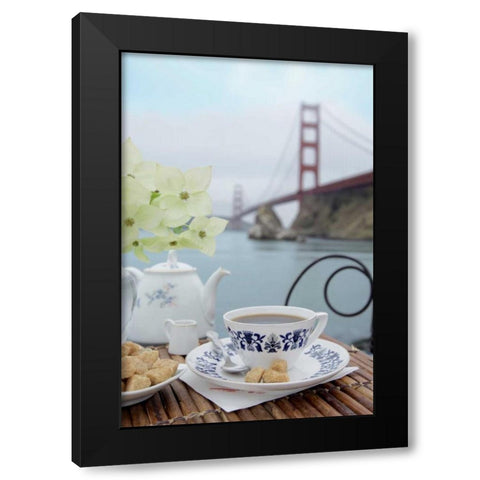 Dream Cafe Golden Gate Bridge - 16 Black Modern Wood Framed Art Print by Blaustein, Alan