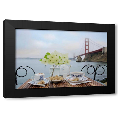 Dream Cafe Golden Gate Bridge - 15 Black Modern Wood Framed Art Print with Double Matting by Blaustein, Alan