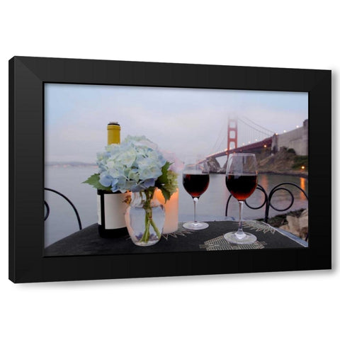 Dream Cafe Golden Gate Bridge - 13 Black Modern Wood Framed Art Print with Double Matting by Blaustein, Alan