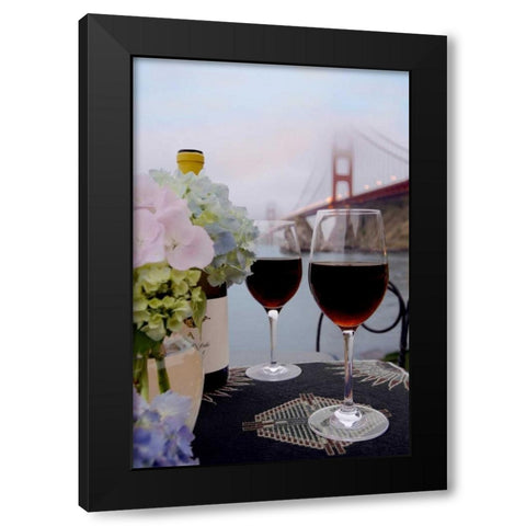 Dream Cafe Golden Gate Bridge - 14 Black Modern Wood Framed Art Print with Double Matting by Blaustein, Alan