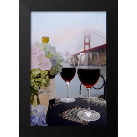 Dream Cafe Golden Gate Bridge - 14 Black Modern Wood Framed Art Print by Blaustein, Alan