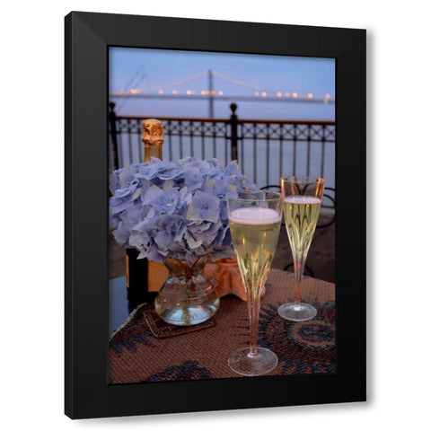 Dream Cafe Bay Bridge - 19 Black Modern Wood Framed Art Print by Blaustein, Alan